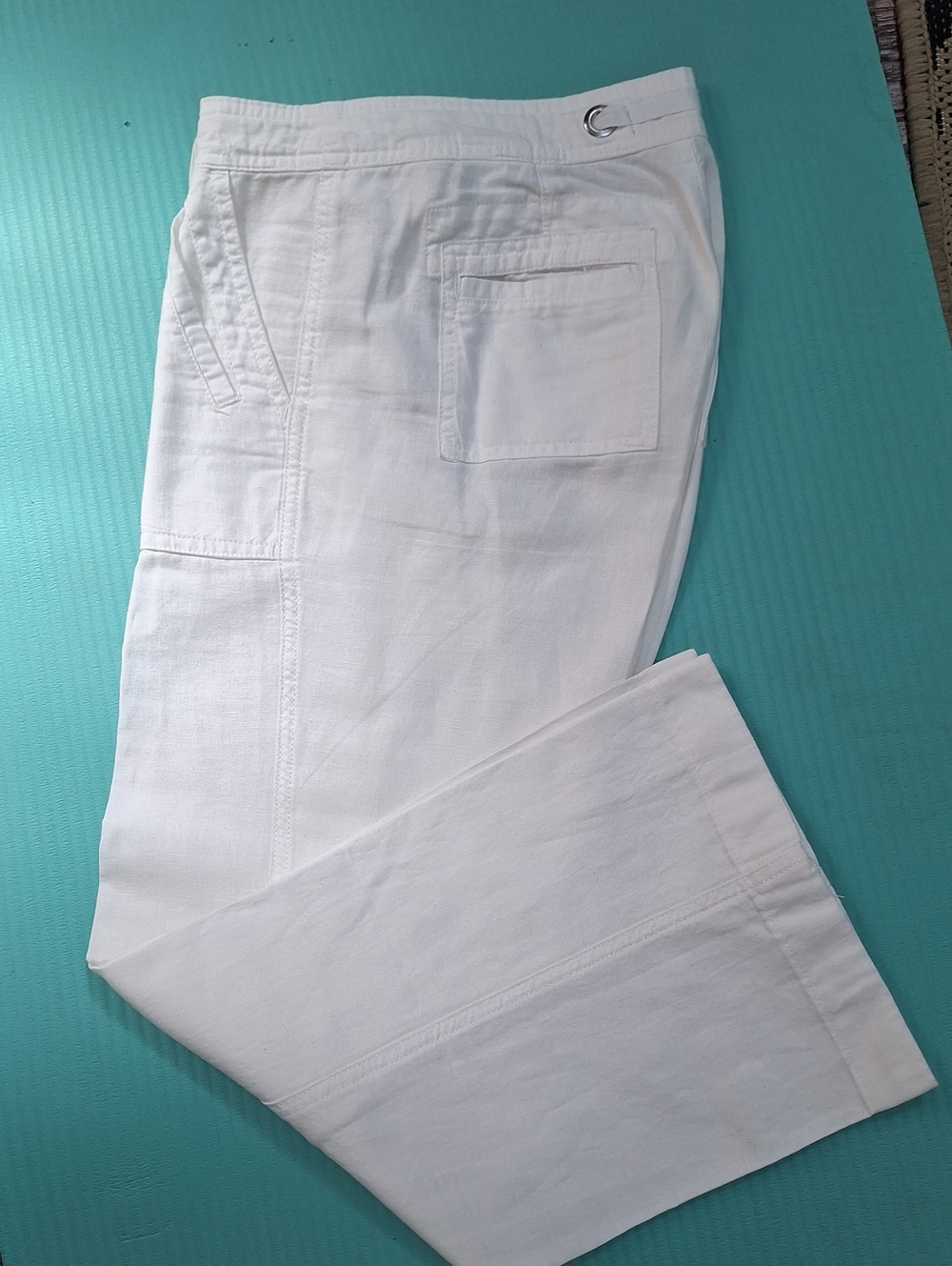 Banana Republic Petite Linen/cotton  Martin Fit White Pants Size 6